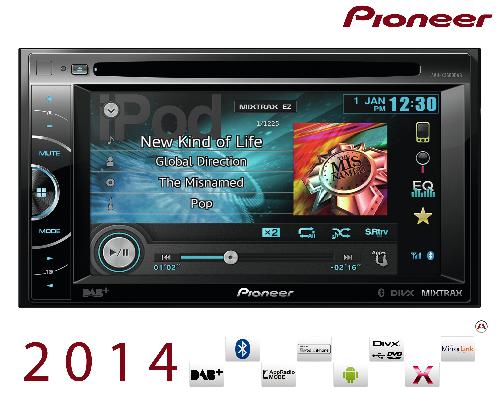 AVH-X3600DAB - Autoradio 2DIN DVD/MP3/DiVX - iPod/iPhone/Android - USB/AUX - DAB - 3 RCA - Ecran 6.1p - 2014