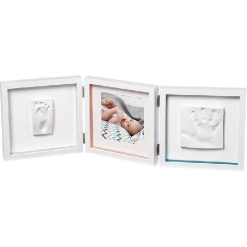 Tableau - Toile Baby Art My Baby Style - Cadre Photo Double Empreinte Bébé : Personnalisez avec Kit Empreintes Mains et Pieds Bébé. Cadeau Naissance