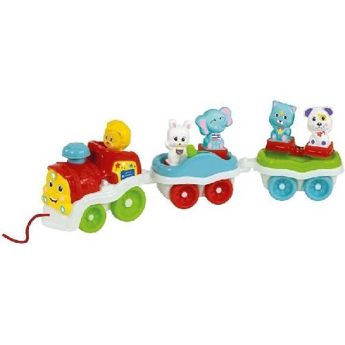 Jeu D'apprentissage Baby Clementoni - Le train des animaux - Locomotive interactive + 5 personnages - Fabriqué en Italie