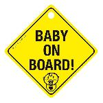 Stickers Multi-couleurs Baby On Board avec ventouse - 17x17cm