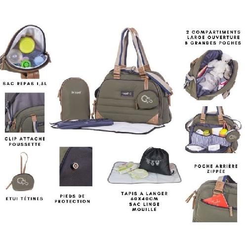 Sac A Langer BABY ON BOARD Sac a langer EASY LIFE kaki