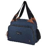 Sac A Langer Baby on board-sac a langer -sac titou bleu denim - 2 compartiments 8 poches - sac repas - tapis a langer sac linge sale attaches pou