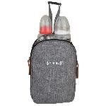 Sac A Langer Baby on board- sac a langer - sac titou Gris chiné  - 2 compattiments 8 poches - sac repas - tapis a langer sac linge sale attaches