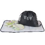 Sac A Langer Baby on board- sac a langer - sac titou Gris chiné  - 2 compattiments 8 poches - sac repas - tapis a langer sac linge sale attaches