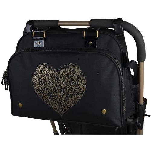 Sac A Langer BABY ON BOARD Sac a langer Simply Premium + accessoires - Noir coeur doré