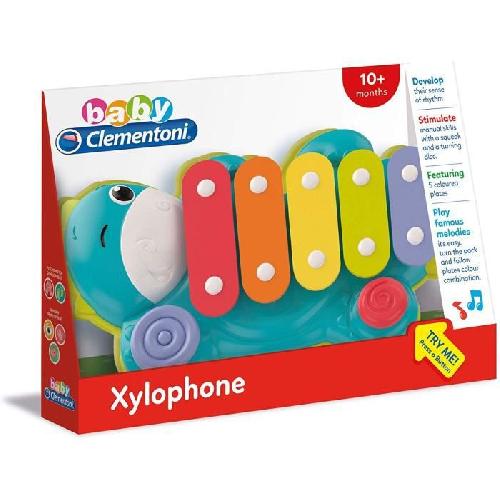 Cle Eveil BabyClementoni - Xylodino - Xylophone - Jouet Musical Dinosaure - 5 Lames Colorées