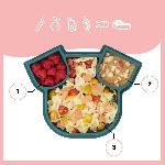 Assiette - Plateau Repas BABYMOOV Assiette compartimentée bébé ISY PLATE. en silicone. souple & solide. antidérapente. passe au lave-vaisselle. chien bleu