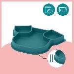 Assiette - Plateau Repas BABYMOOV Assiette compartimentée bébé ISY PLATE. en silicone. souple & solide. antidérapente. passe au lave-vaisselle. chien bleu
