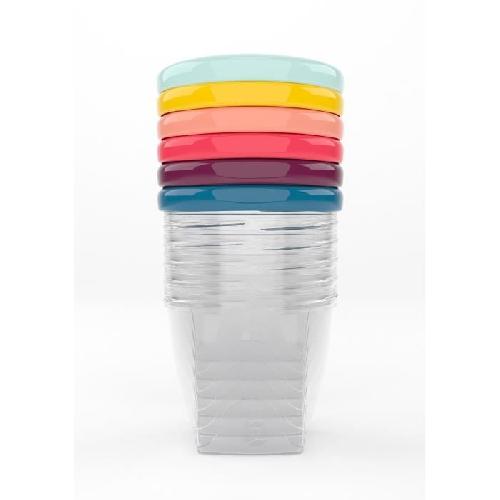 Conservation Repas BABYMOOV Babybols lot de 6 pots de conservation pour bébé 250ml. gradués. garantis sans BPA. hermétiques. surface réinscriptible