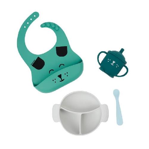 Ensemble - Set Repas Babymoov Coffret Repas 15-24 m LEARN'ISY. 1 Bol. 1 Tasse. 1 Bavoir. 1 Cuillere. Chien