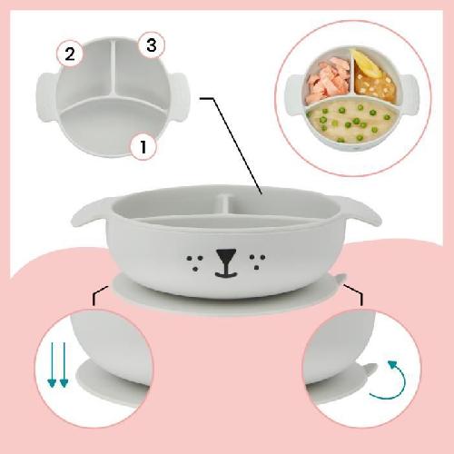 Ensemble - Set Repas Babymoov Coffret Repas 15-24 m LEARN'ISY. 1 Bol. 1 Tasse. 1 Bavoir. 1 Cuillere. Chien