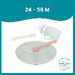 Ensemble - Set Repas Babymoov Coffret repas GROW'ISY. 24-36 mois. Contient 1 gourde. 2 cuilleres et 1 assiette compartimentée