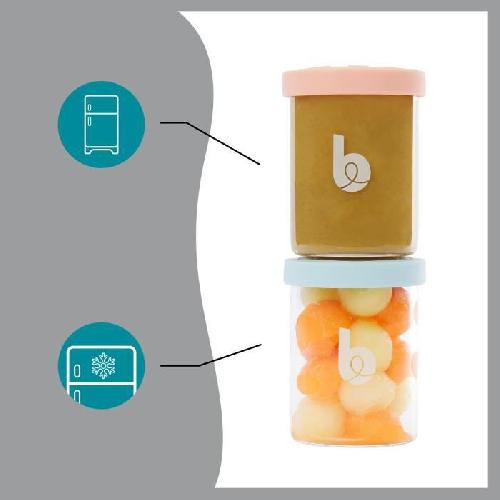 Conservation Repas Babymoov ISY BOWLS 6 Pots de conservation en Verre Borosilicate - Gradues 250ml