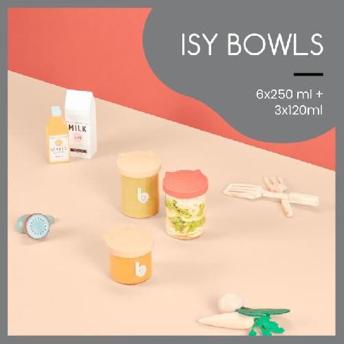Conservation Repas Babymoov ISY BOWLS 9 Pots de conservation en Verre Borosilicate Gradués - 6x250ml + 3x120ml