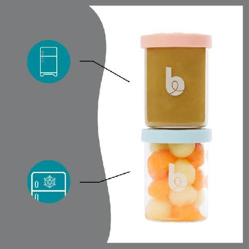 Conservation Repas Babymoov ISY BOWLS 9 Pots de conservation en Verre Borosilicate Gradués - 6x250ml + 3x120ml
