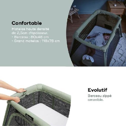 Lit Pliant - Parapluie Babymoov Lit parapluie 3-en-1 Moov and Comfy - Des la Naissance et jusqu'a 4 ans - Berceau Grand Lit d'appoint et Aire de jeux