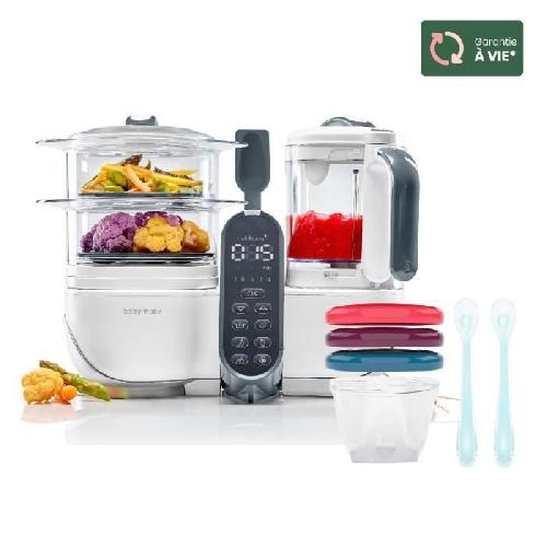 Robot Bebe Babymoov Pack Nutribaby(+) Blanc & 3 Babybols 180mL + 2 cuilleres - Idéal pour la diversification