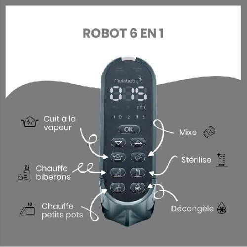 Robot Bebe Babymoov Pack Nutribaby(+) Blanc & 3 Babybols 180mL + 2 cuilleres - Idéal pour la diversification