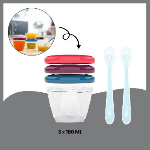 Robot Bebe Babymoov Pack Nutribaby(+) Blanc & 3 Babybols 180mL + 2 cuilleres - Idéal pour la diversification