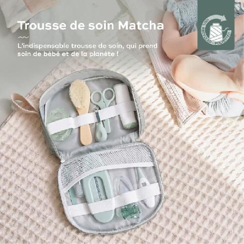 Set De Soin Babymoov Trousse de Soin Bebe - Des la naissance - En Tissu Recycle Certifie GRS -10 Accessoires. Matcha