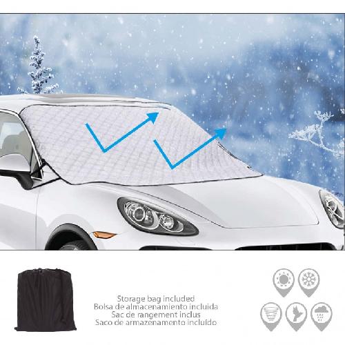 Couverture De Protection Vehicule - Bache Vehicule Bache Pare-Brise 2 En 1 ete-Hiver Taille M Car+ - Swiss Drive Plastique