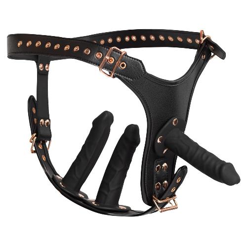 Bad Kitty gode-ceinture avec 3 godes 2XL