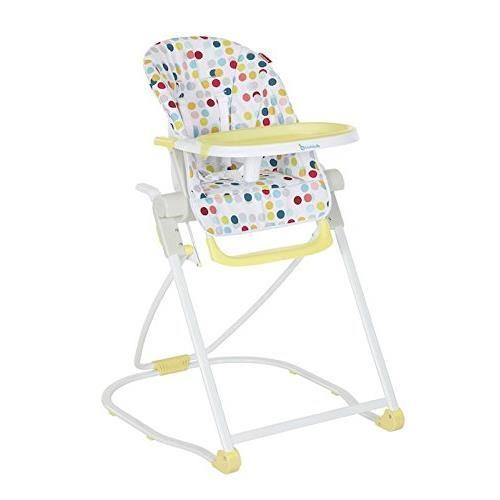 Chaise Haute - Coussin Chaise Haute - Plateau Chaise BADABULLE Chaise Haute Compacte Confetti Jaune