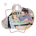 Rehausseur - Siege De Table Badabulle Chaise haute pour bébé ultra compacte et légere - Dossier et tablette ajustables. Des 6 mois