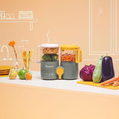 Robot Bebe BADABULLE Robot culinaire 4 en 1 B.Easy - Cuit vapeur. Mixe. Rechauffe et Decongele