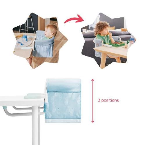 Rehausseur - Siege De Table Badabulle Siege de table pour bébé avec Systeme d'attache 4 bras. Pliage Ultra Compact. De 6 a 36 mois