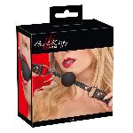 Baillon boule noir D4cm avec attaches simili cuir