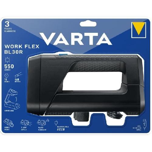 Lampe Electrique - Lampe De Poche Baladeuse-VARTA-Work Flex BL30R-550lm-Puissante-Eclairage ajustable-IPX4-Laniere incluse-Rechargeable