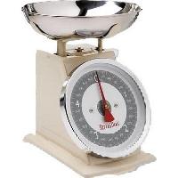 Balance Culinaire Electronique Balance de cuisine mecanique - TERRAILLON - TRAD 500 Creme - Portee 5 Kg - Style retro - Bol 1 L