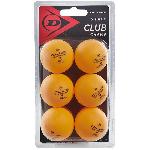 Balle de tennis de table - DUNLOP - 40+ CLUB CHAMP 6 BALL BLISTER ORANGE