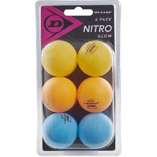 Balle de tennis de table - DUNLOP - 40+ NITRO GLOW 6 BALL BLISTER