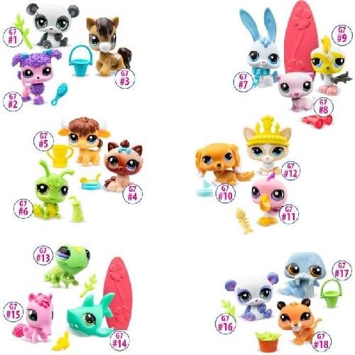 Figurine Miniature - Personnage Miniature BANDAI - Littlest Pet Shop - 3 Pets surprise - Petits animaux a collectionner - BF00568