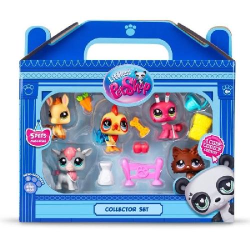 Figurine Miniature - Personnage Miniature BANDAI - Littlest Pet Shop - Collector Set Theme de la ferme - 5 animaux et accessoires - BF00510