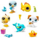 Figurine Miniature - Personnage Miniature BANDAI - Littlest Pet Shop - Collector Set Theme Plage - 5 animaux et accessoires - BF00517