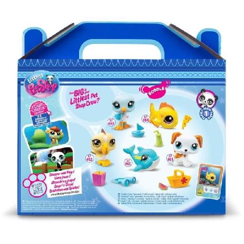 Figurine Miniature - Personnage Miniature BANDAI - Littlest Pet Shop - Collector Set Theme Plage - 5 animaux et accessoires - BF00517