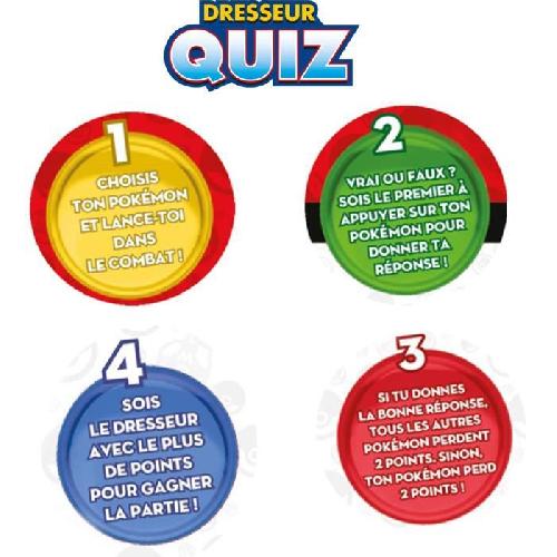 Jeu De Societe - Jeu De Plateau Bandai - Pokemon - Dresseur Quiz - Quiz connaissances 100 Pokemon - Jeu electronique interactif - parle francais