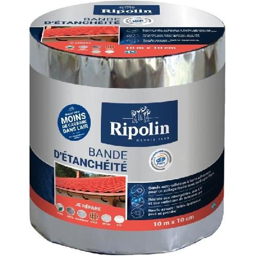 Peinture - Vernis - Traitement (lasure - Effets Decoratifs) Bande d'etancheite adhesive RIPOLIN 648105 Aluminium 10 m x 10 cm