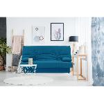 Banquette clic clac 3 places - Tissu bleu canard - Style Contemporain - L 190 x P92 cm - DREAM