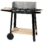 Barbecue Barbecue a charbon CALABRIA - Grille de cuisson en acier chrome - Surface de cuisson - 49 x 28 cm - Noir