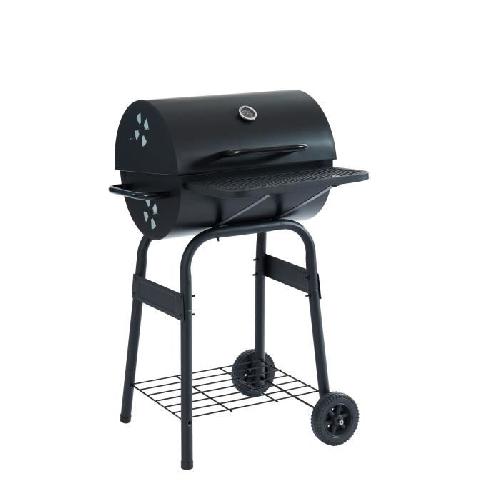 Barbecue Barbecue a charbon JAMES - Avec Grill + Fumoir - Surface de cuisson - 44 x 37 cm - Noir