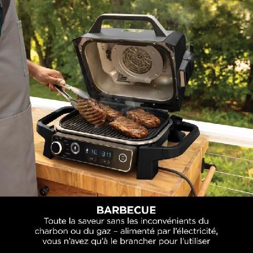 Barbecue De Table - Electrique Barbecue électrique - NINJA - Woodfire - OG701EU - Grill. fumoir & air fryer - Antiadhésif - Gris et noir