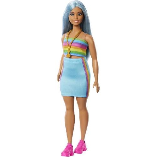 Poupee Barbie-Barbie Fashionistas-Poupée cheveux bleus 65eme anniversaire HRH16