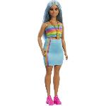 Poupee Barbie-Barbie Fashionistas-Poupée cheveux bleus 65eme anniversaire HRH16