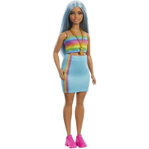 Poupee Barbie-Barbie Fashionistas-Poupée cheveux bleus 65eme anniversaire HRH16