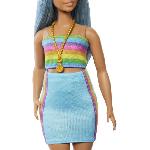 Poupee Barbie-Barbie Fashionistas-Poupée cheveux bleus 65eme anniversaire HRH16