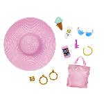 Poupee Barbie-Barbie Plage-Poupée blonde en maillot de bain et accessoires HPL73